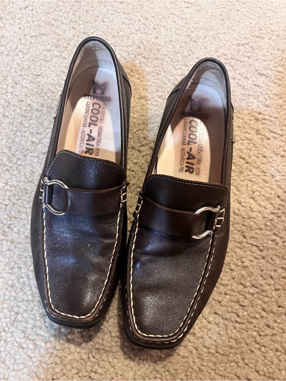 Mephisto womens’s size 7 Dark Brown Leather Slip-On Loafers with 100% leather